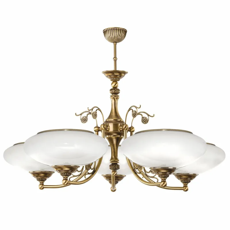 Zertifiziert Casa Padrino lámpara de araña barroco de lujo latón con pátina / blanco Ø 72 x Al. 70 cm