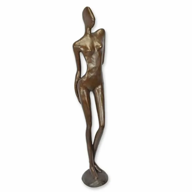 Casa Padrino escultura decorativa XXL de bronce mujer Al. 180,5 cm - Figura decorativa abstracta Expressversand