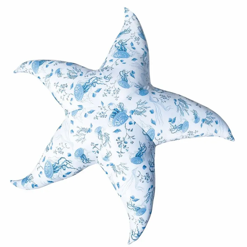 Begrenztes Angebot Casa Padrino Puff de Lujo Estrella de Mar Blanco / Azul Ø 180 - Puff Flotante