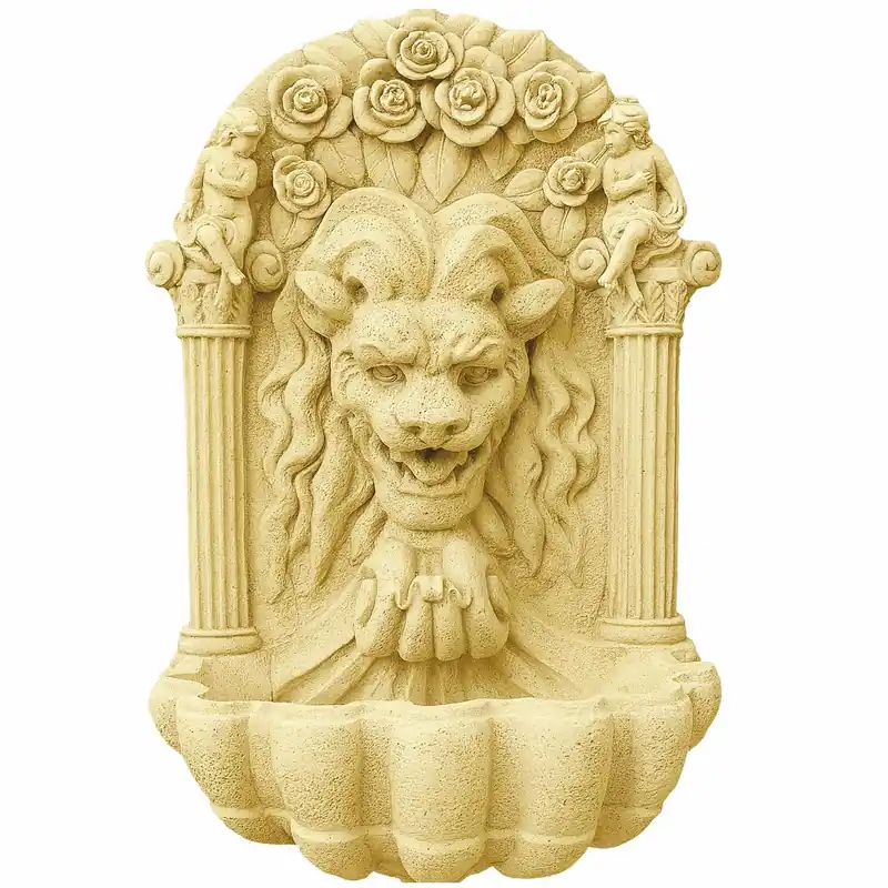 Neuheit Casa Padrino fuente de pared barroco león arena Al. 97 cm - Fuente decorativa para jardín