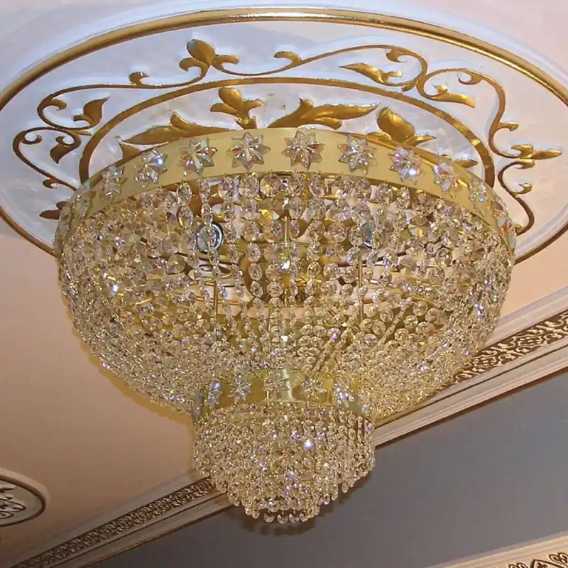 Casa Padrino lámpara de techo barroco de lujo de cristal oro Ø 80 cm Sonderaktion