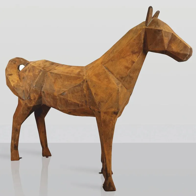 Saisonangebot Casa Padrino escultura decorativa XXL caballo óxido 245 x A. 200 cm - Figura de jardín de tamaño natural