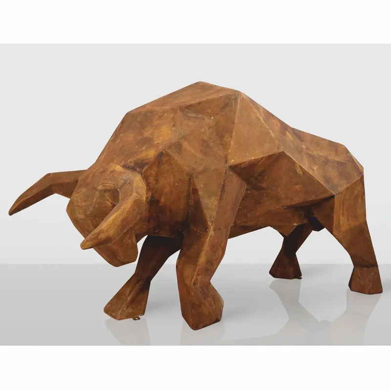 Casa Padrino escultura decorativa XXL toro óxido 220 cm - Figura de jardín abstracta de tamaño natural Geprüft