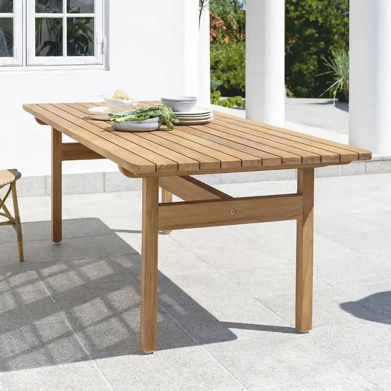 Aktuell Casa Padrino Mesa de Jardín de Lujo Marrón 205 cm - Mesa de Comedor de Jardín de Teca - Muebles de Jardín