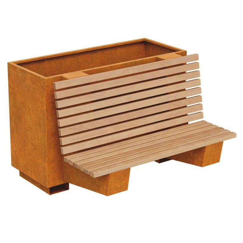 Expressversand Casa Padrino banco de parque - Banco de ciudad con macetero 150 cm - Muebles de parque y exterior