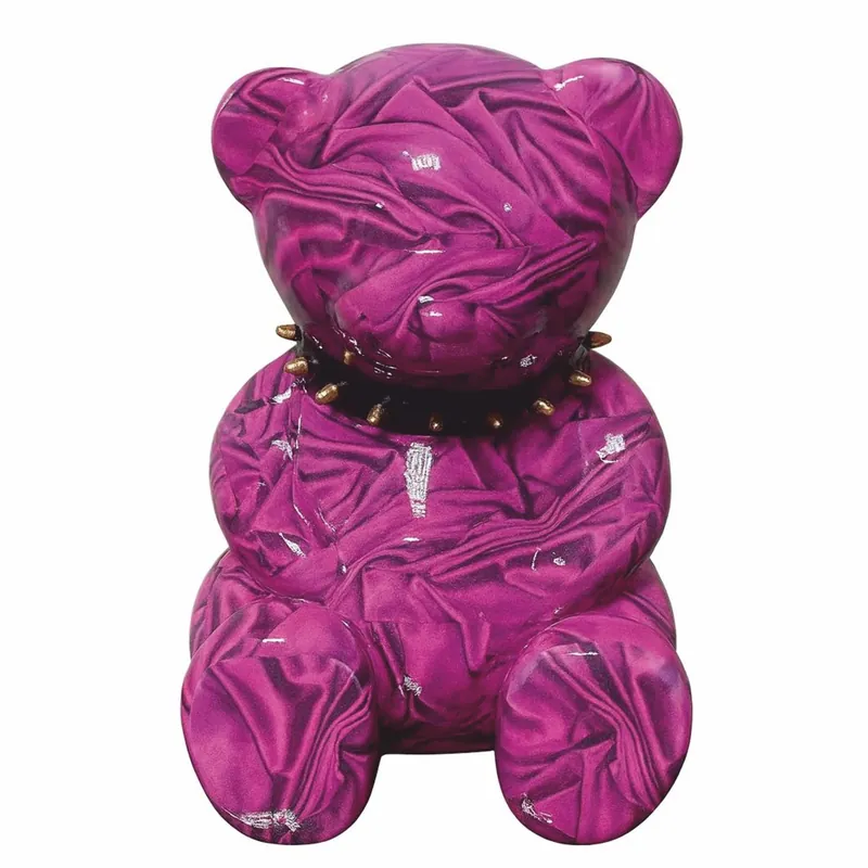 Casa Padrino figura decorativa osito de peluche con collar púrpura Al. 40 cm - Figuras decorativas Jetzt Kaufen