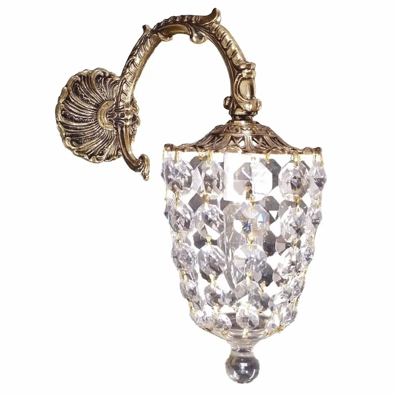 Casa Padrino lámpara de pared barroco de lujo de cristal latón antiguo Al. 31 cm Preisreduziert