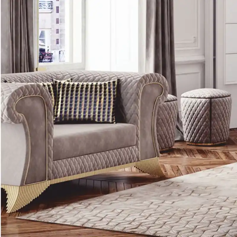 Casa Padrino Sillón Art Déco de Lujo Gris / Oro - Muebles para Salón y Hotel Sonderangebot