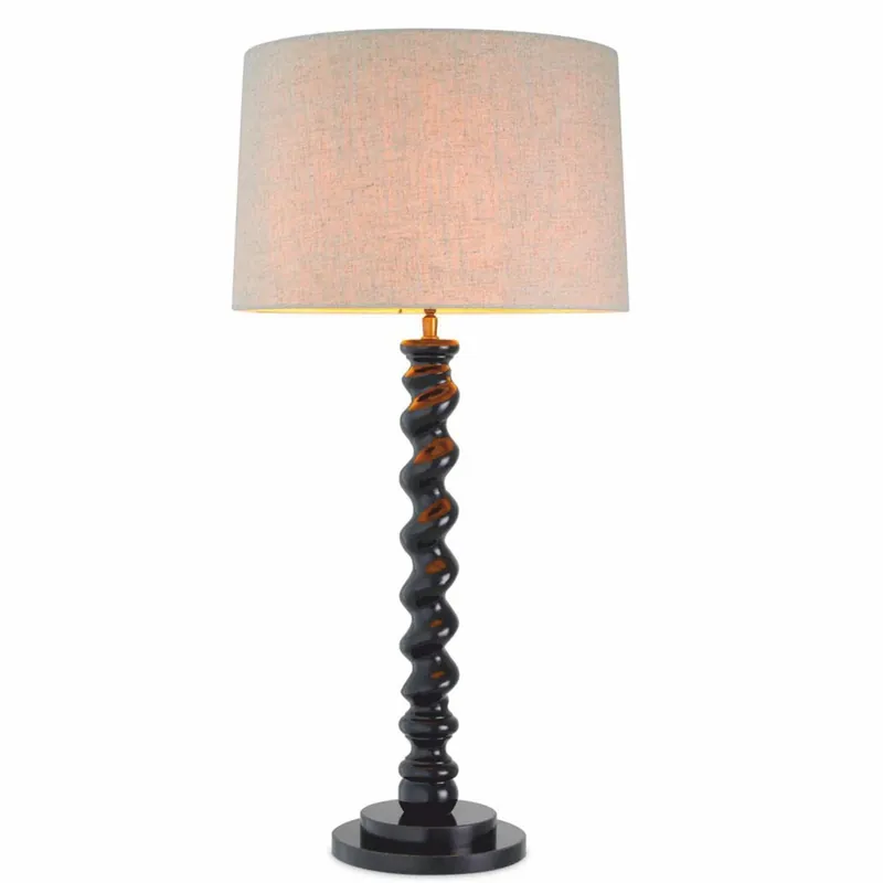 Zertifiziert Casa Padrino Lámpara de Mesa de Lujo Negro / Beige Al. 81 cm - Lámpara de Escritorio