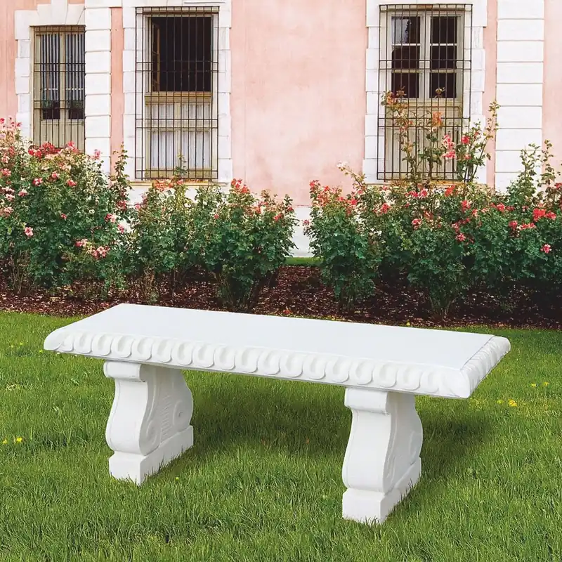 Sale Casa Padrino Banco de Jardín Barroco Blanco 140 cm - Muebles de Jardín Barroco - Hecho en Italia