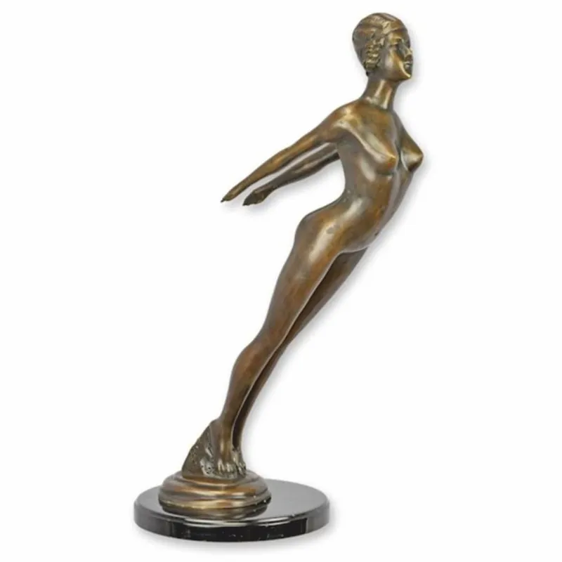 Casa Padrino Figura Decorativa de Bronce Art Nouveau Mujer Bronce / Negro Al. 60,4 cm Kracherpreis