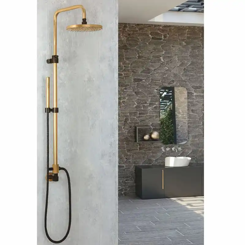 Billig Casa Padrino conjunto de ducha de baño de lujo oro / negro - Hecho en Italia