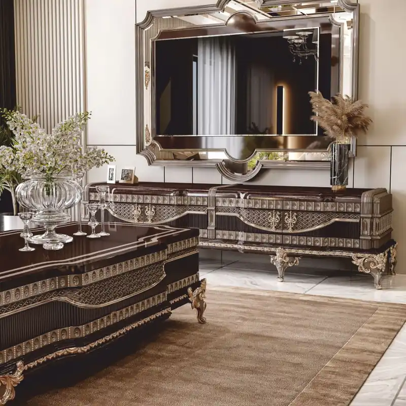 Abverkauf Casa Padrino Armario de TV Barroco de Lujo con Panel Trasero - Muebles de Sala Barrocos