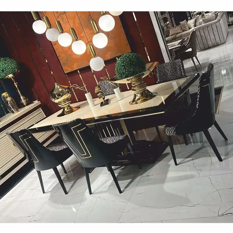 Casa Padrino Conjunto de Comedor de Lujo - Mesa y 6 Sillas - Muebles de Comedor Mega-Angebot