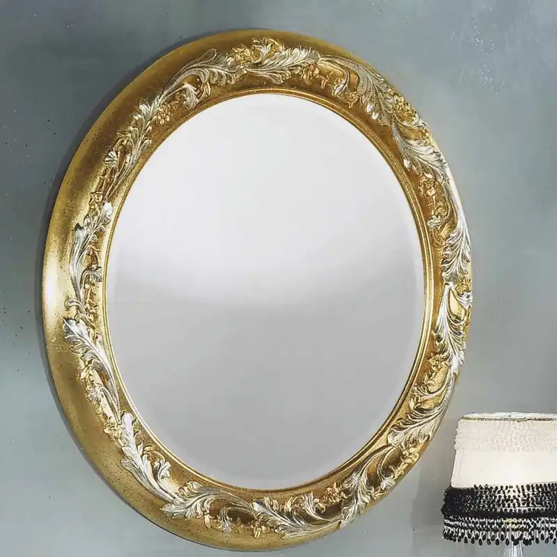 Kracherpreis Casa Padrino espejo barroco de lujo oro / plata Ø 105 cm - Muebles barrocos - Hecho en Italia