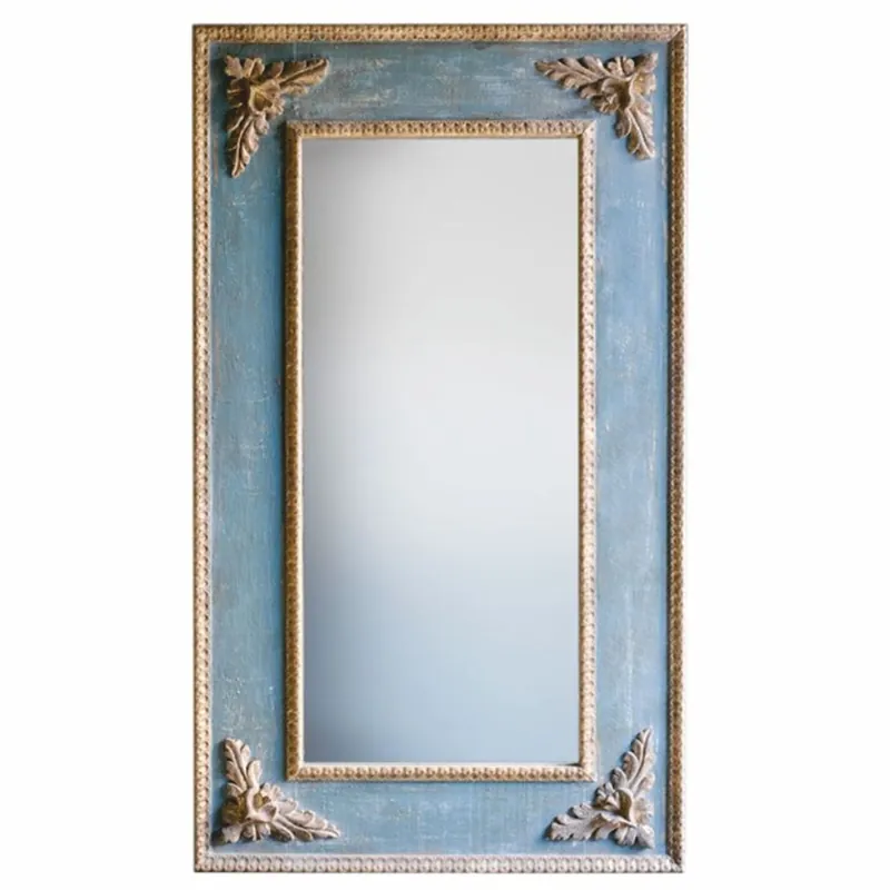 Zertifiziert Casa Padrino Espejo Barroco de Lujo Azul / Natural Al. 129 cm - Hecho en Italia