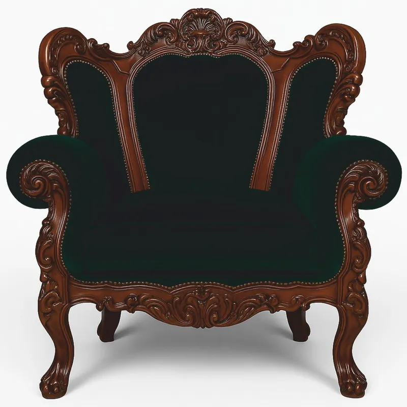 Abverkauf Casa Padrino sillón de terciopelo barroco de lujo gris / marrón oscuro - Muebles de salón de estilo barroco