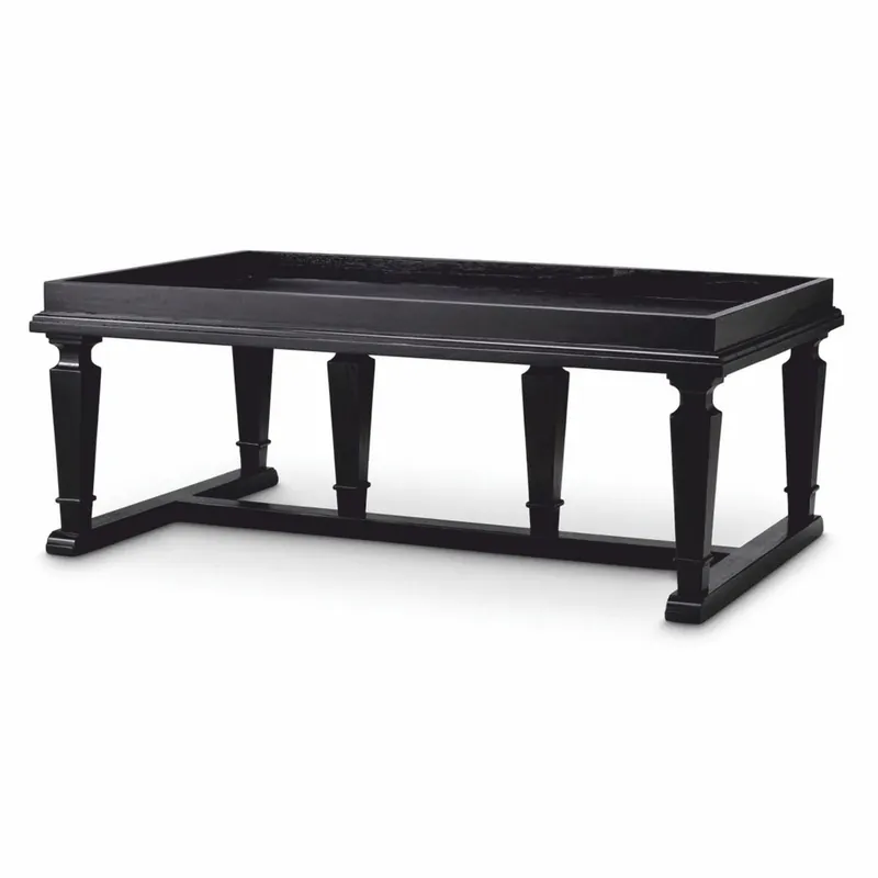 Echt Casa Padrino mesa de centro de lujo negro 130 cm - Muebles para hoteles y salones
