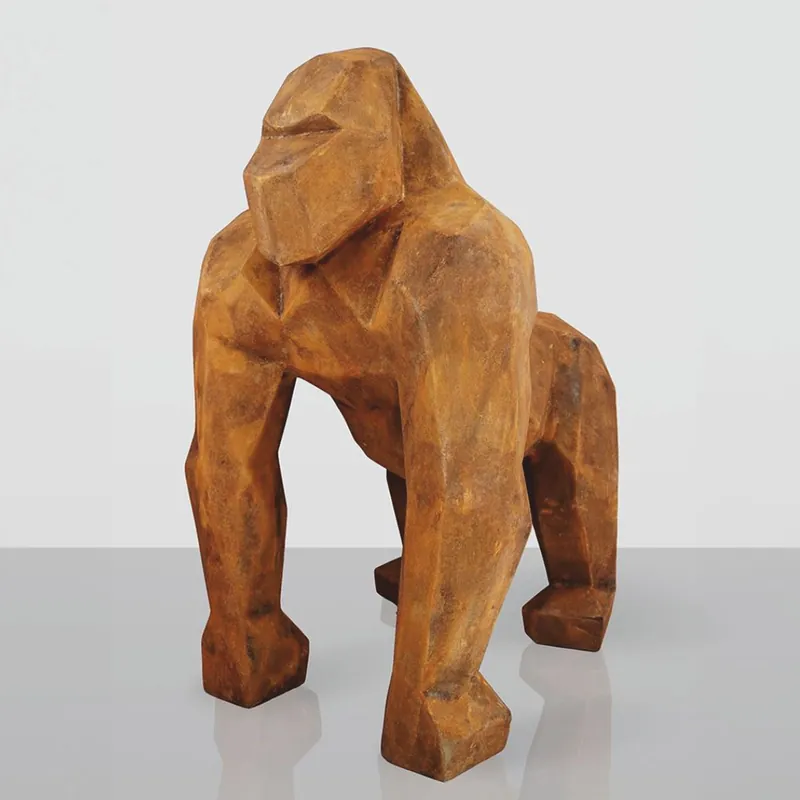 Sichere Zahlung Casa Padrino escultura decorativa XXL mono gorila óxido Al. 128 cm - Figura decorativa grande