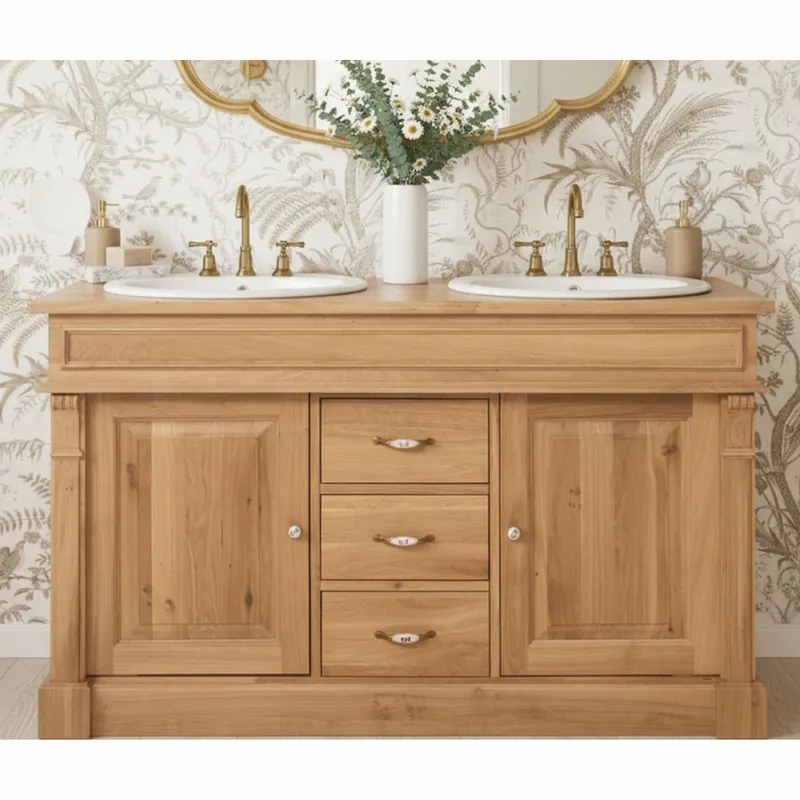 Casa Padrino mesa de lavabo doble estilo campestre natural 150 cm - Muebles de baño Neue Ware