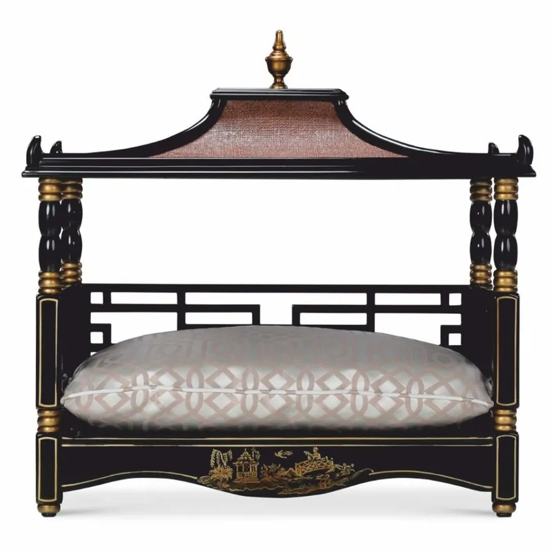 Casa Padrino cama de perro barroco de lujo en estilo oriental negro / oro Letzte Chance