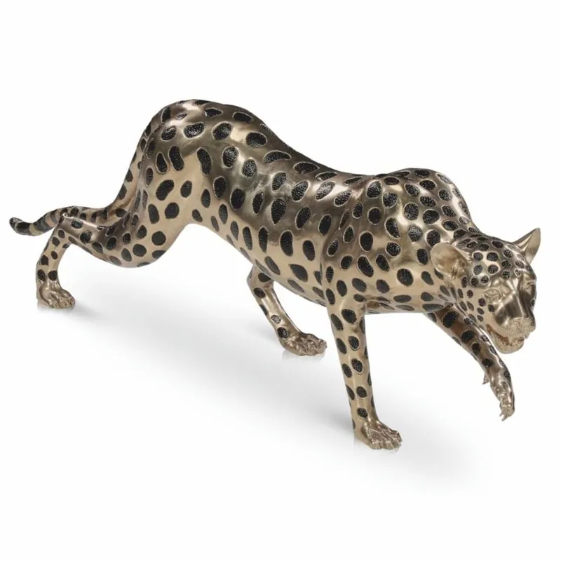 Saisonangebot Casa Padrino escultura decorativa de bronce de lujo guepardo oro / negro 148 cm - Figura de bronce