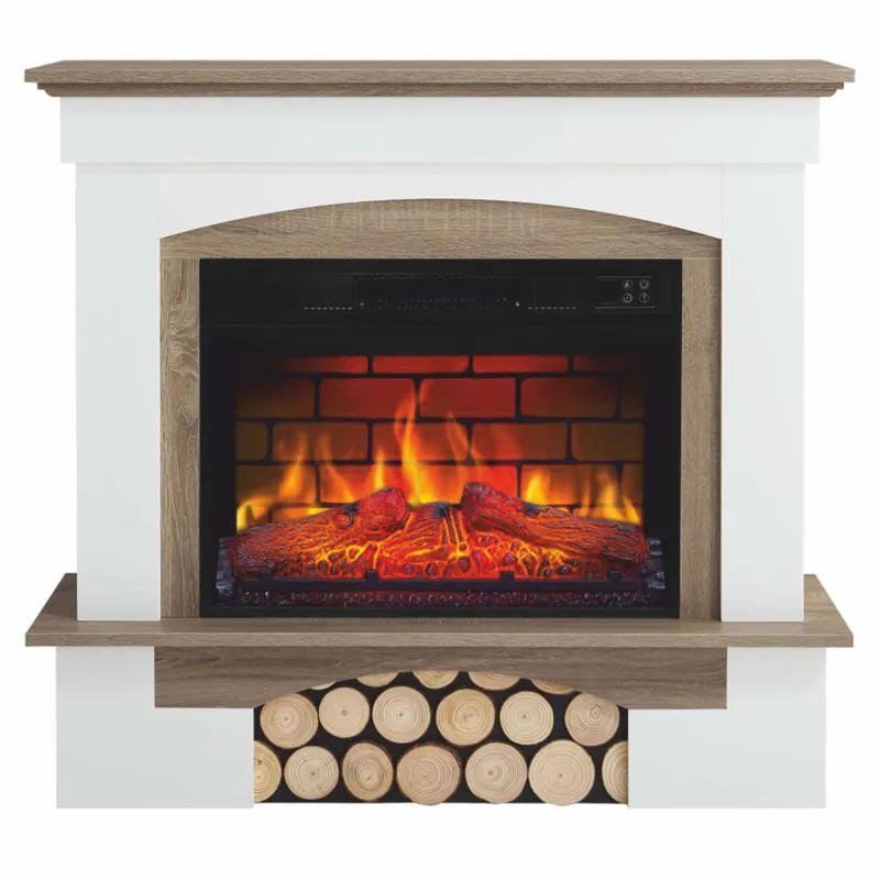 Beliebt Casa Padrino chimenea eléctrica LED de estilo campestre blanco / marrón 98,5 x 30 x Al. 90 cm