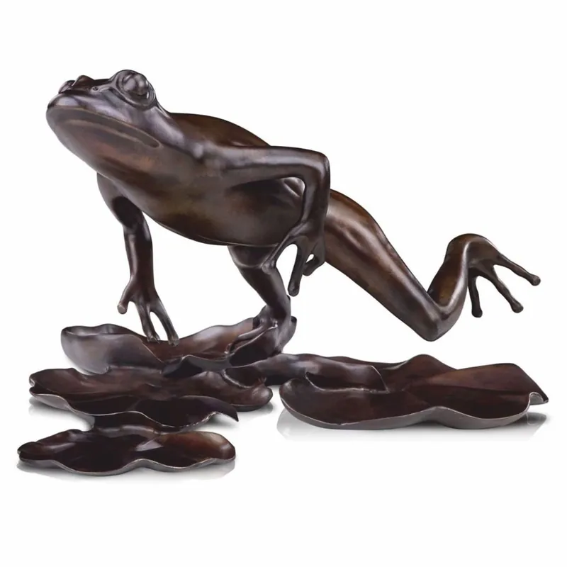 Aktuell Casa Padrino Figura de Bronce de Lujo Rana 39 cm - Escultura Decorativa de Bronce