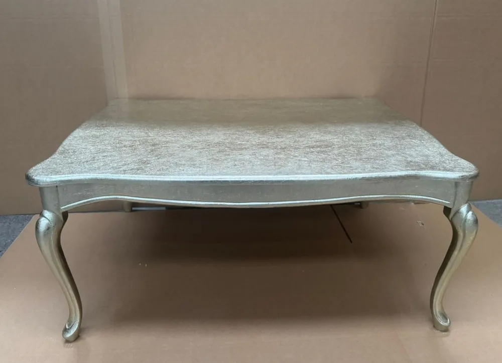 Casa Padrino Luxus Barock Couchtisch Antik Silber 105 cm - Barock Möbel Schnäppchen