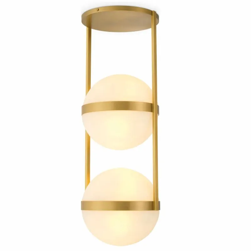 Expressversand Casa Padrino lámpara de techo de lujo latón antiguo / blanco Al. 105 cm - Iluminación de lujo