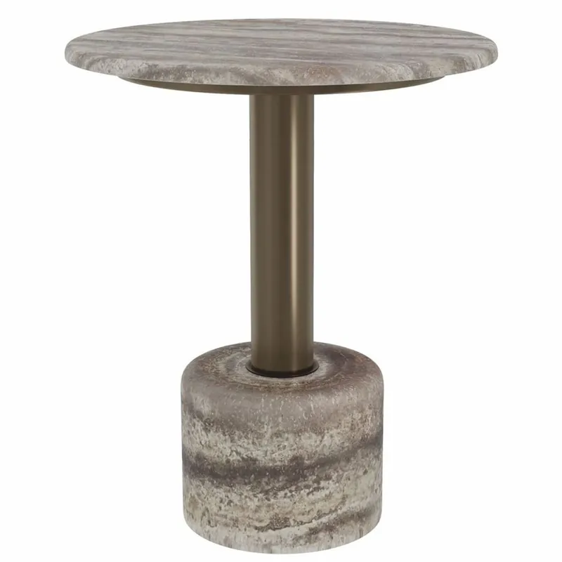 Casa Padrino mesa auxiliar de lujo de travertino gris Ø 50 x Al. 60 cm - Muebles de travertino Sonderangebot