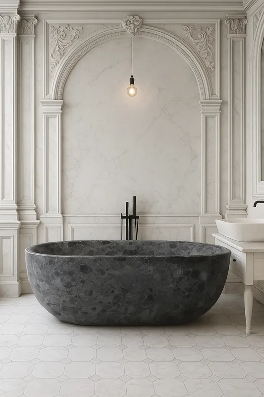Casa Padrino bañera de lujo independiente de mármol antracita 178 cm Saisonangebot