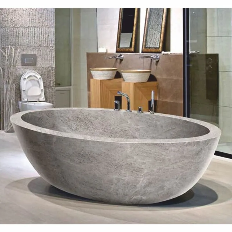 Casa Padrino bañera de lujo independiente de mármol gris 178 cm - Interior de baño Nur Für Kurze Zeit