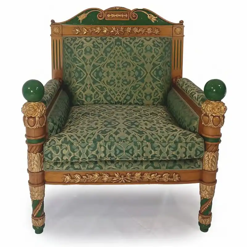 Nur Für Kurze Zeit Casa Padrino sillón barroco de lujo de hotel y sala de estar verde / marrón / oro - Hecho en Italia