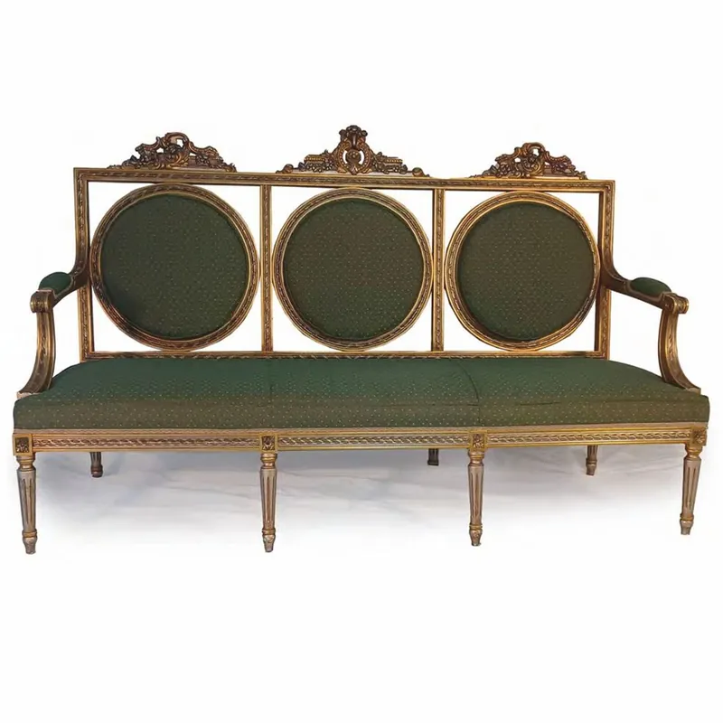 Meistverkauft Casa Padrino sofá barroco de lujo de salón verde / plata / oro 173 cm - Hecho en Italia