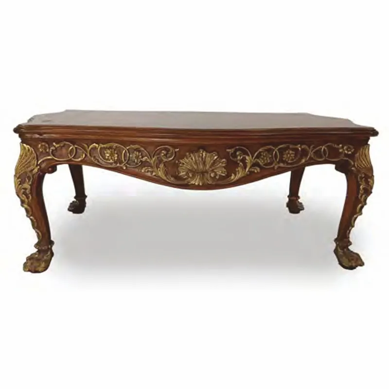 Bestseller Casa Padrino mesa de centro barroco de lujo marrón oscuro / oro 121 cm - Muebles barrocos - Hecho en Italia