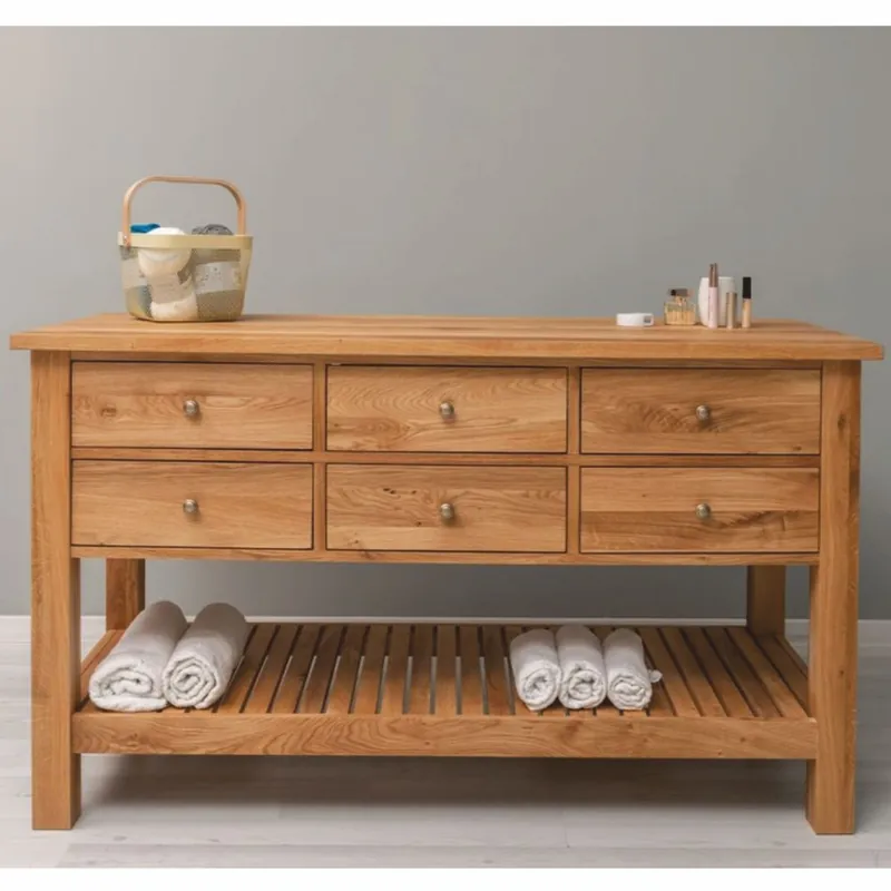 Markenprodukt Casa Padrino cómoda de estilo campestre con 6 cajones marrón 156 cm - Muebles de estilo campestre