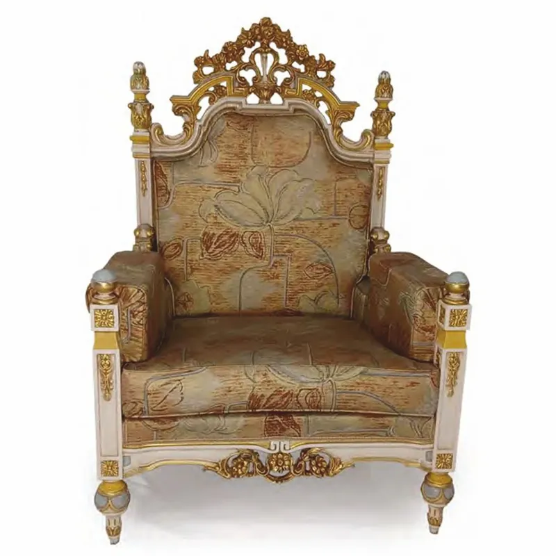 Billig Casa Padrino Sillón Barroco de Lujo de Salón Gris / Azul Claro / Oro - Hecho en Italia
