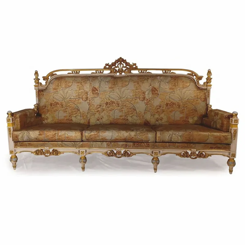 Casa Padrino Sofá Barroco de Lujo Gris / Azul Claro / Oro 251 cm - Hecho en Italia Saisonangebot