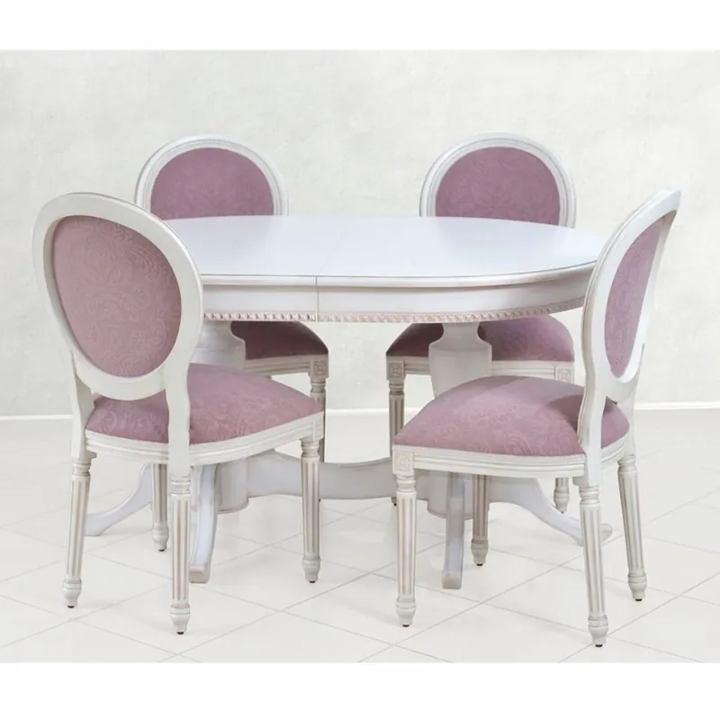 Casa Padrino Conjunto de Comedor Barroco de Lujo Púrpura / Blanco / Beige - Muebles Barrocos Schneller Versand