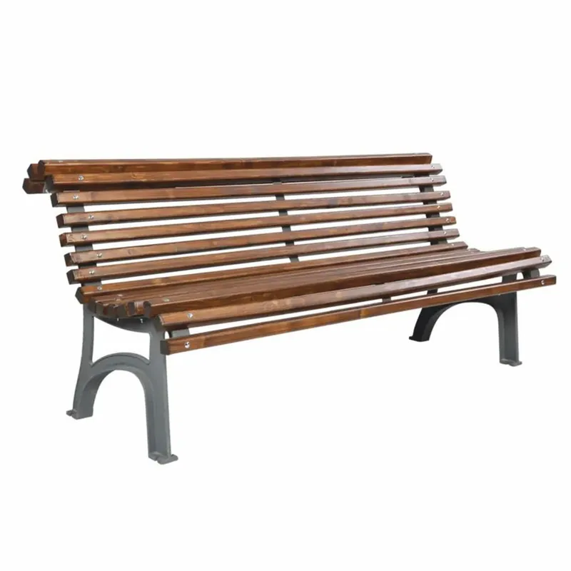 Sonderaktion Casa Padrino banco de parque - Banco urbano marrón oscuro / gris 180 cm - Muebles de exterior