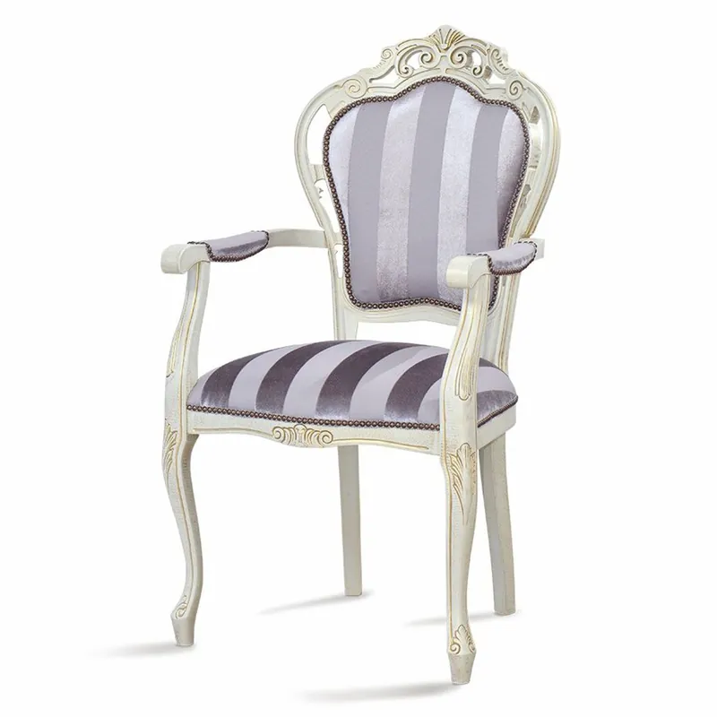 Casa Padrino silla de comedor barroco de lujo púrpura / blanco / beige - Muebles de comedor barrocos Günstig