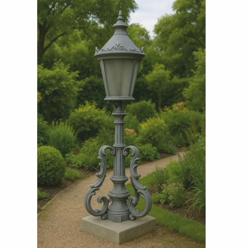 Preiswert Casa Padrino lámpara de pedestal barroco gris A. 157 cm - Iluminación exterior de estilo barroco