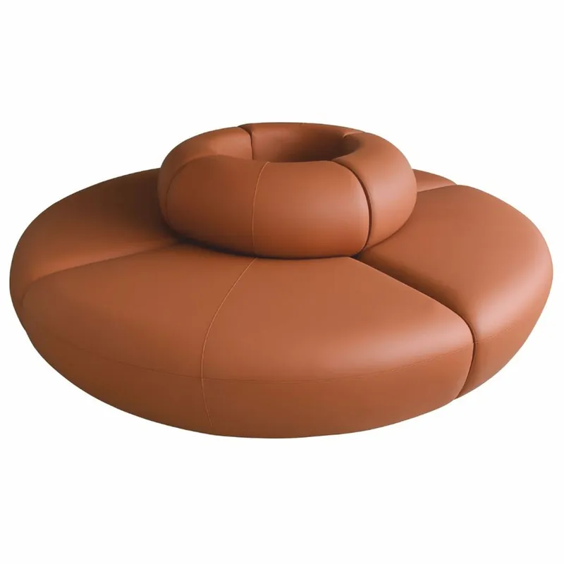 Casa Padrino sofá de lujo marrón Ø 240 x Al. 72 cm - Sofá modular redondo de piel sintética Angebot