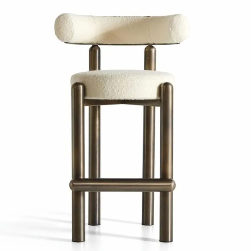 Casa Padrino taburete de bar de lujo de acero inoxidable crema / bronce Al. 103 cm - Muebles de bar Rabatt