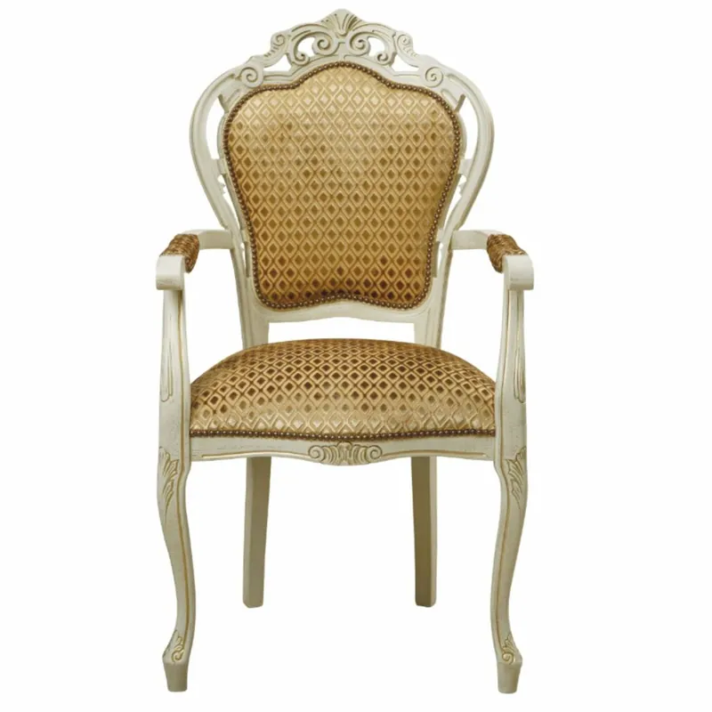 Finale Aktion Casa Padrino silla de comedor barroco de lujo oro / crema - Muebles de comedor barrocos