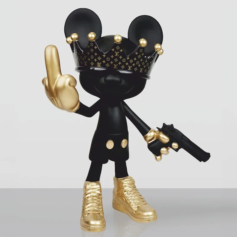 Casa Padrino escultura decorativa negro / oro Al. 120 cm - Figura de salón y jardín Must-Have