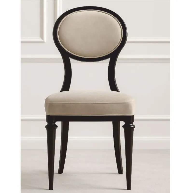 Preisreduziert Casa Padrino Silla de Comedor Art Déco de Lujo Beige / Negro Al. 97 cm - Hecho en Italia