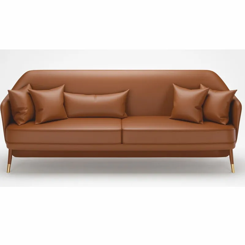 Solange Der Vorrat Reicht Casa Padrino sofá de lujo de cuero genuino marrón / latón 250 cm - Muebles de lujo para hoteles