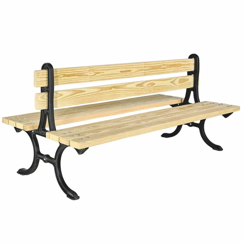 Casa Padrino Banco de Parque Natural / Negro 180 cm - Banco de Jardín Doble Bestseller
